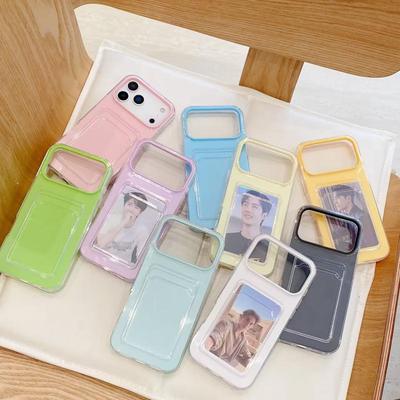 Porta-cartões Dois-em-Um Transparente Jelly e Capa de Silicone para iPhone 17 Pro Max e Apple 16/15/14.