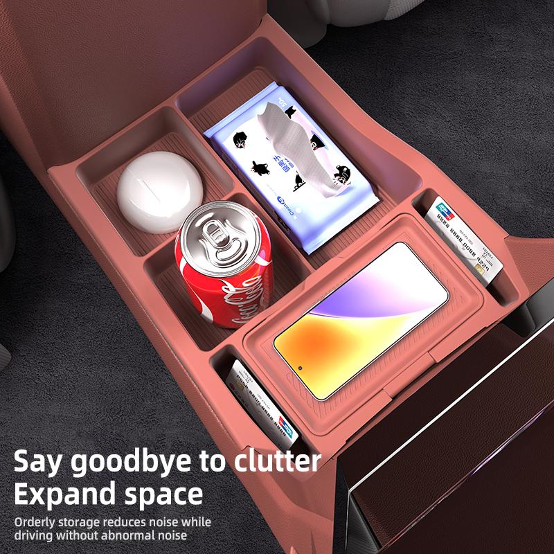 For 2025 BYD M9 Storage Box Center Armrest Hidden Box Cup Holder Organizer Interior Accessories