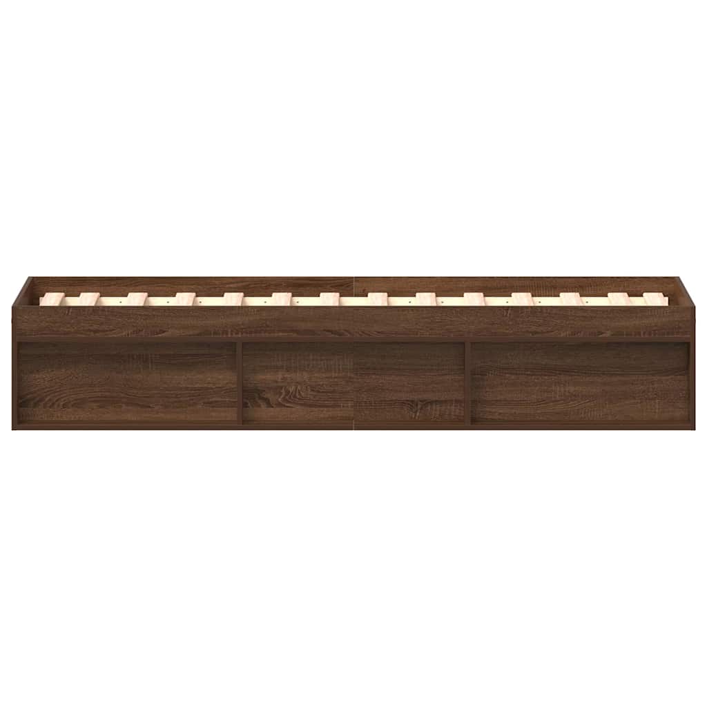 Brown Oak Effect Bed Frame 90 x 200 cm