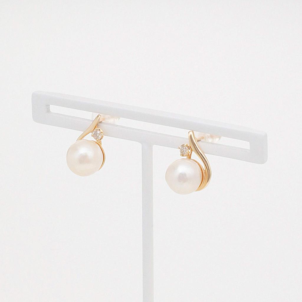 ESTELLE June Birthstone Akoya Pearl and 10K Yellow Gold Earrings (0242-0540-0019-0000)