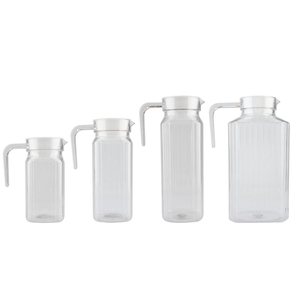Acrylic Transparent Juice Bottle Striped Water Ice Cold Juice Jug with Lid for Bar Home Cold Water Bottle Juice Bottle Juice Jug