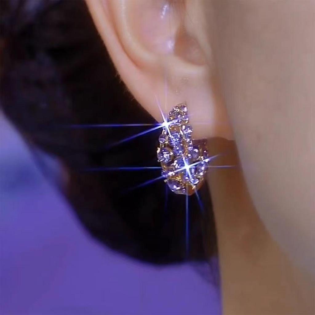 Eleganti Orecchini a Cerchio con Strass Viola - Argento Sterling S925, Design Unico di Alta Gamma