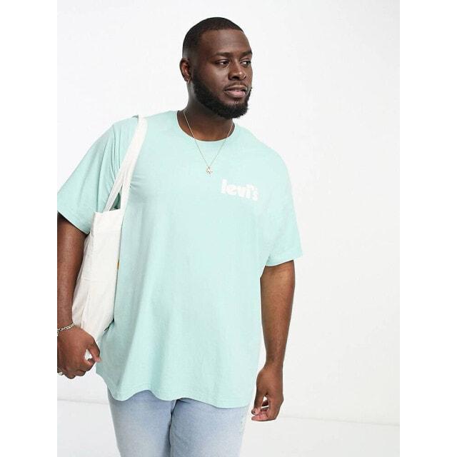 

Голубая футболка Levi s Big & Tall с небольшим логотипом-постером