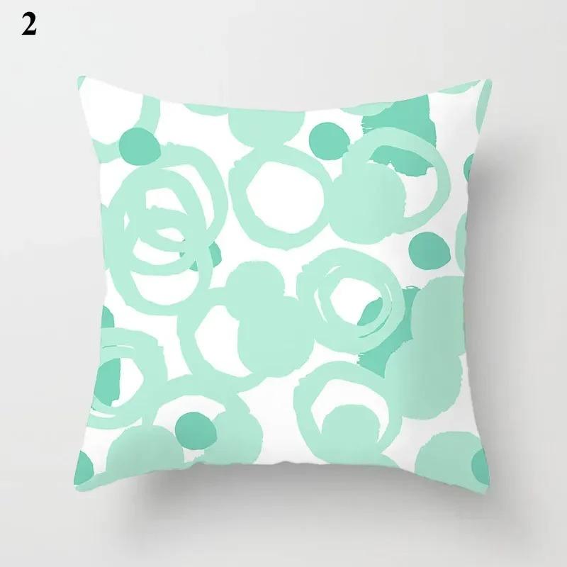 Housse de coussin géométrique, décoration de lit moderne, vert menthe, bleu, pour canapé élégant