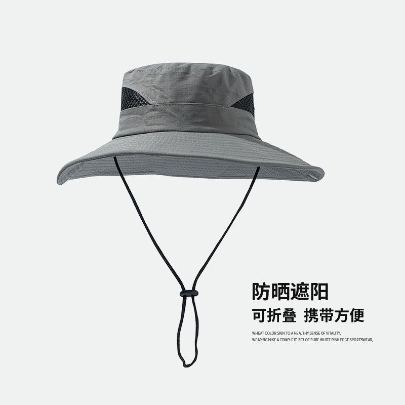 European and American Hiking Hats for Men, Outdoor Sunscreen, Mesh Breathable, Fashionable, Casual Fishing, Hiking, Hiking, UV Protection, Fisherman's