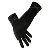 1 Pair Soft Gloves Anti-static Full Finger Cover Elegant Bow-know Plus Velvet Inside Gloves for Lady Winter