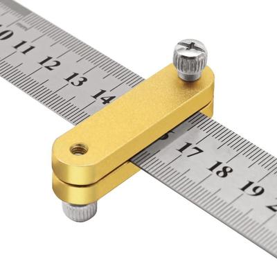 Steel Ruler Positioning Block Stop Carpentry Scriber Line Marking Gauge Ruler Woodworking Scriber Measuring Tool