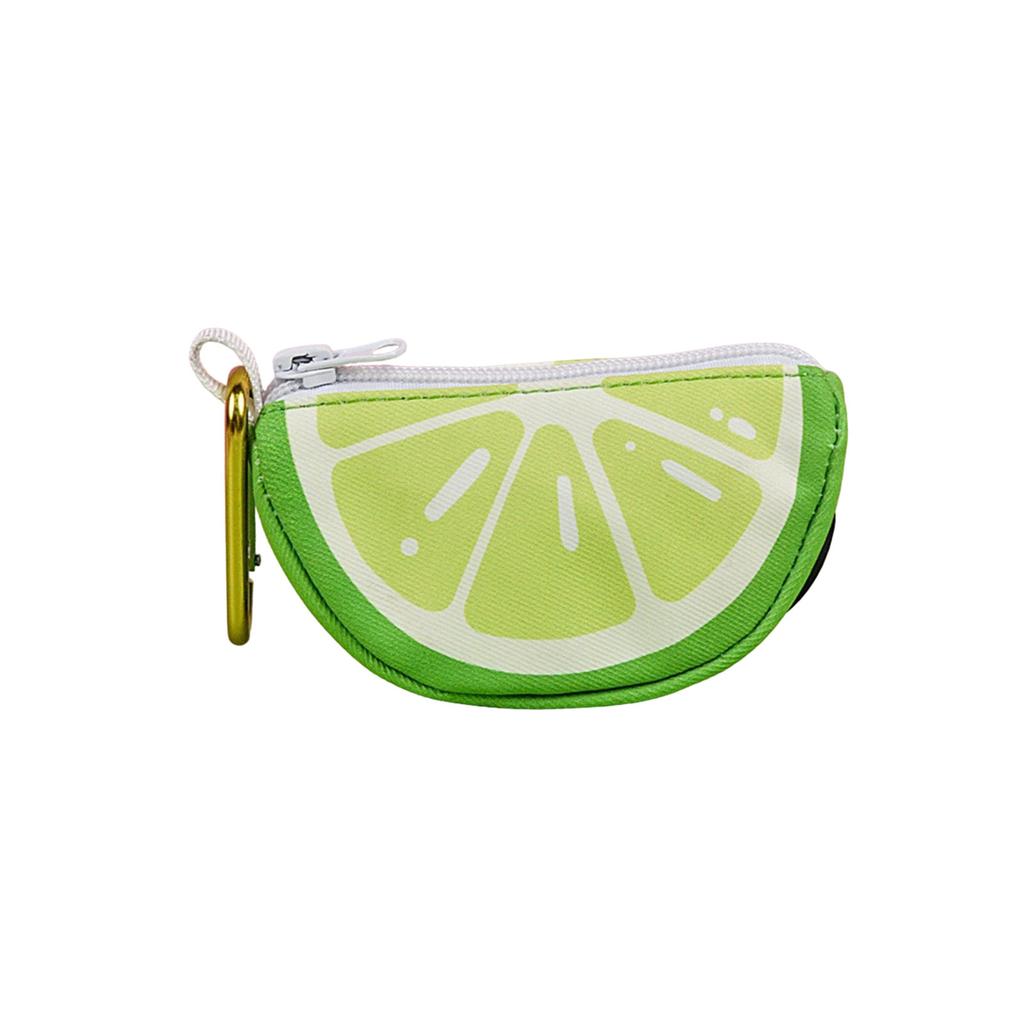 Zippered Dog Poop Bag Dispenser Hangable Dog Poop Bag Holder Outdoor Pet Walking Gear Fruit Print Pet Waste Bag Holder