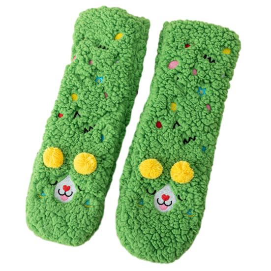 Anti Skid Indoor Socks Thickened Floor for Women, Non-Slip Mid-Calf Socks, Cartoon Thermal Winter Warm Thick Women Slippers Soft Fuzzy Cozy