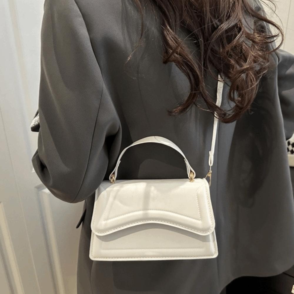 Small Size PU Leather Handbag Solid Color Crossbody Messenger Tote New Women's Shoulder Bag Work