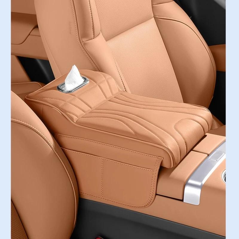 For Geely EX5 Galaxy E5 Car Center Console Armrest Cushion Thicken Arm Rest Box Pad Side Extension Cushion with Tissue Box