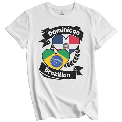 Dominican Brazilian Heart Flags Dominican Republic Brazil T-Shirt