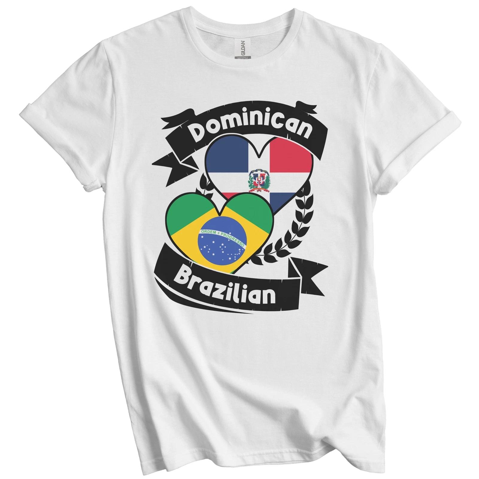 Dominican Brazilian Heart Flags Dominican Republic Brazil T-Shirt M