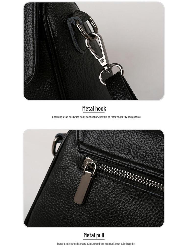 Top Layer Cowhide Women's 2025 Fashion Genuine Leather Large Capacity Crossbody Pillow Bag