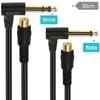 Instrument Cable Double Shielding Strong Right Angle Cable 6.35mm Male to Female Cable for Earphones Cameras