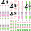 12Pcs Beadable Multicolor Pen 4-Color-in-1 Ballpoint Pen for Student Kids Birthday Celebration Daily Journaling Drawing