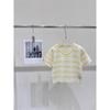 European Chic Striped Knit Short Sleeve Top for Women
