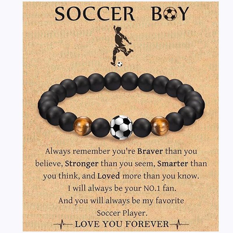 Soccer Football Basketball Baseball Bracelet Gifts for Teen Boys Players Team Son Grandson Brother Nephew Friend, Birthday Gifts