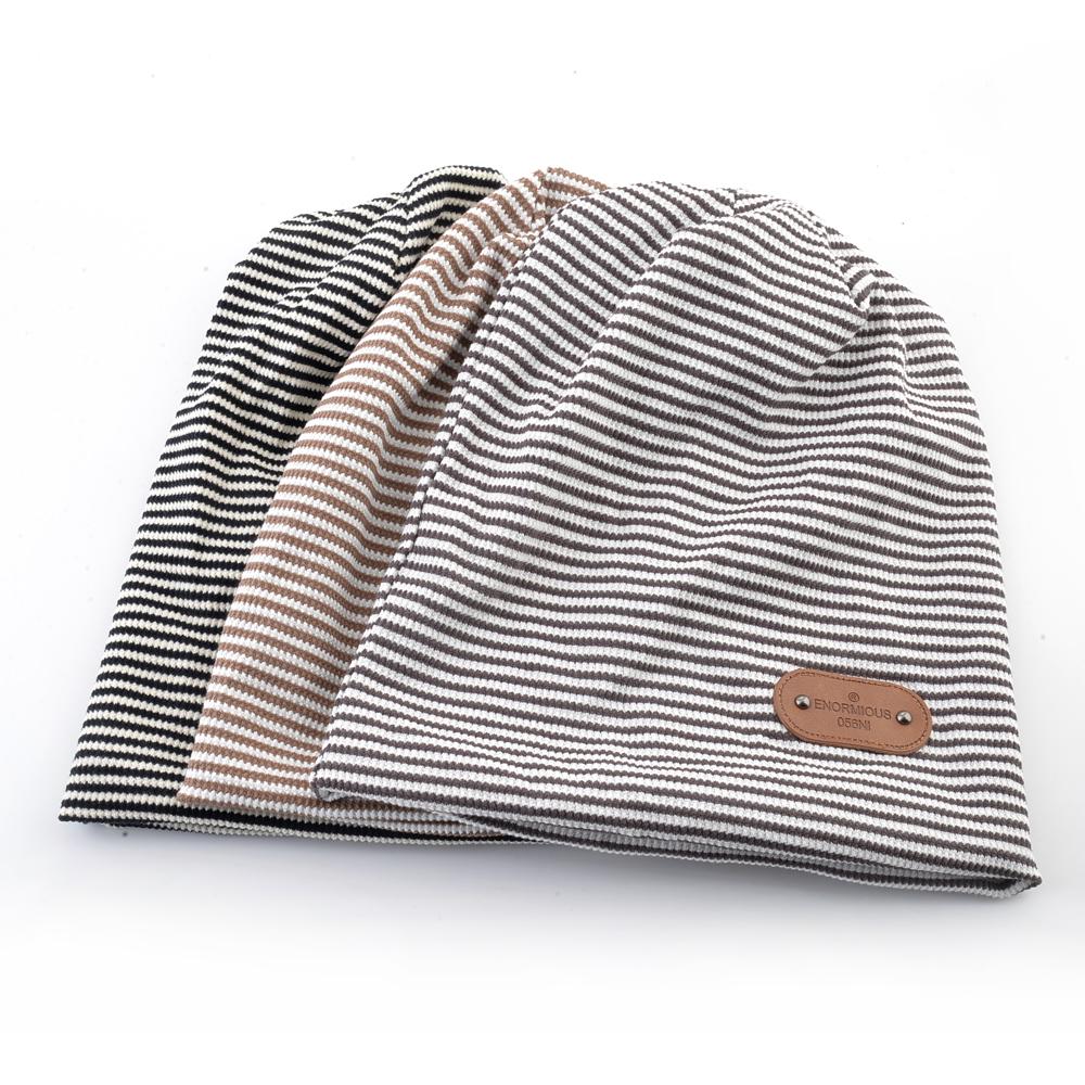 Módní pruhované kulichy Ženy Měkké pletené čepice s čepicí Pánské Outdoor Ležérní Prodyšné Čepice Skullies Podzim Jarní čepice Gorras