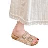 Mori Retro Double-buckle One-word with Thick-soled Slippers for Women's Outer Wear 2025 New One-pedal Birkencool Slippers