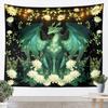 Dragon Tapestry Wall Hanging Western Wild Animal Room Decor Tapestries Kids Boys,Green Blue Purple Aurora Polyester Wall Blanket