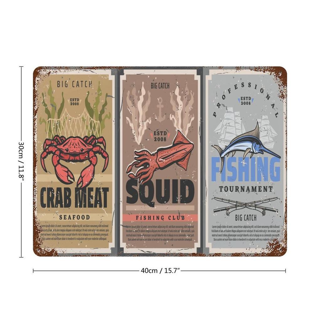 1-Pack Antique Decor Metal Sign, 20×30cm and 30×40cm, Rustic Distressed Wall Plaque for Bedroom, Pub or Hallway