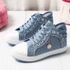 Korean Version Student Canvas Shoes Large Size 43 Summer Fashion Women'S Casual Sneakers Design Front Rear Lace-Up Walking Shoes