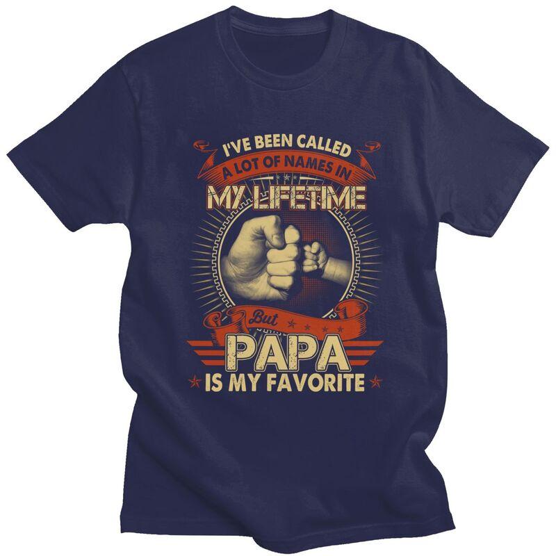 Custom Lifetime Papa T Shirts for Men Pure Cotton Tee Tops Dad Fathers Day Gift Tshirt ShortSleeve Tshirt Clothes