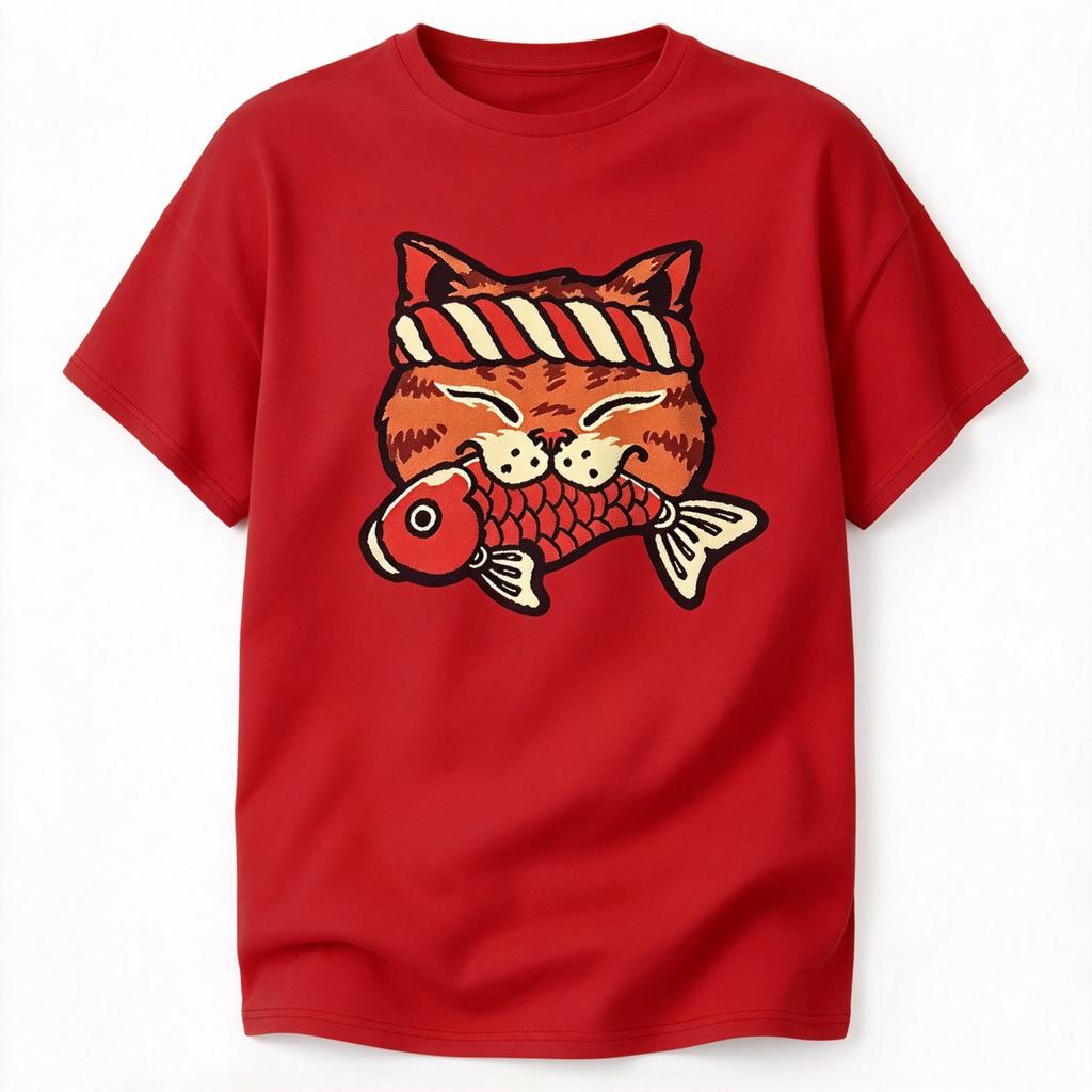 Cat Holding Fish Printed Unisexs Tshirt Cotton Oversized Cute Cartoon Funny Graphic Tees For Unisex Tops Tees Streetwear