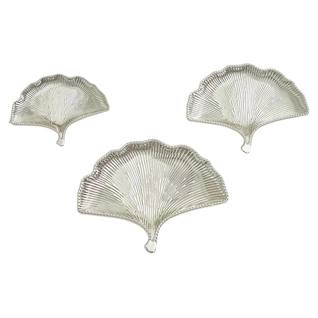 3 Pieces Ginkgo Leaf Dessert Plate Party Display Plate Rustic Decorative Tableware Luxury Decorative Snack Dish for Fall Harvest