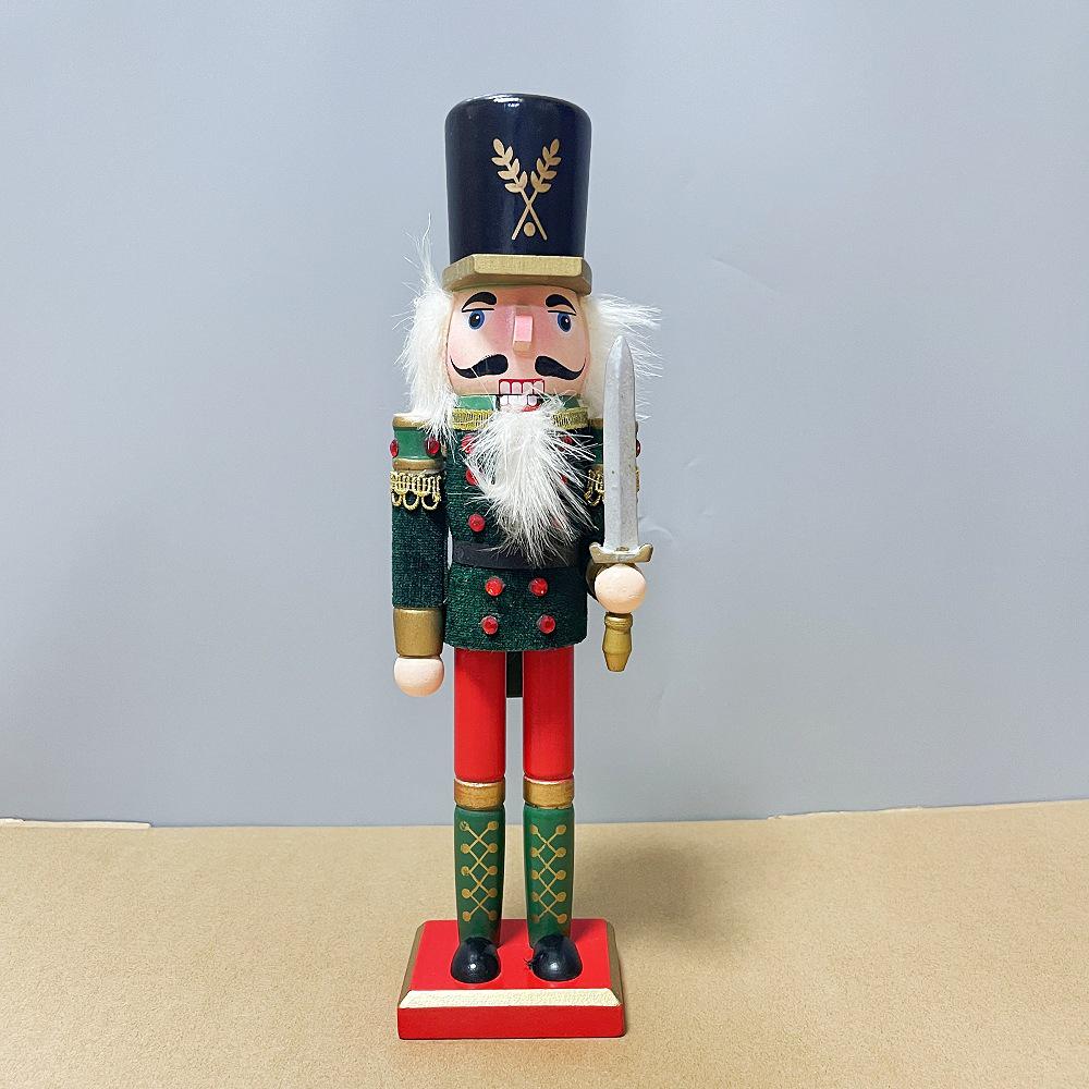 30CM Wooden Nutcracker Ornament for Christmas - Creative Home Decor