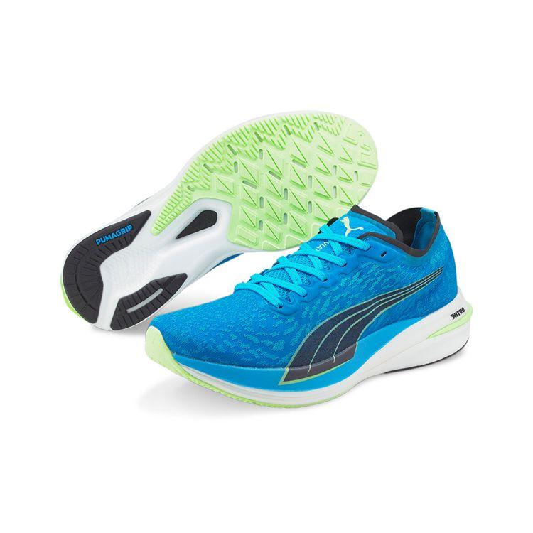 Puma Deviate Nitro Wildwash Men Sneakers Blue Ocean-Dive Fizzy-Lime 376223-01