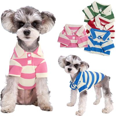 Forniture per animali Vestiti Vestiti per gatti e cani Estate Maglietta a righe grandi a due zampe Revers Vestiti per gatti e cani