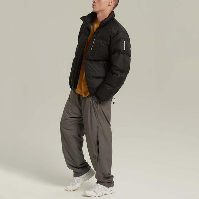 SALOMON Contour Sportstyle Series Down Comfortable Stand Collar Warm Solid Color Down Jacket Men Jackets Black C25808