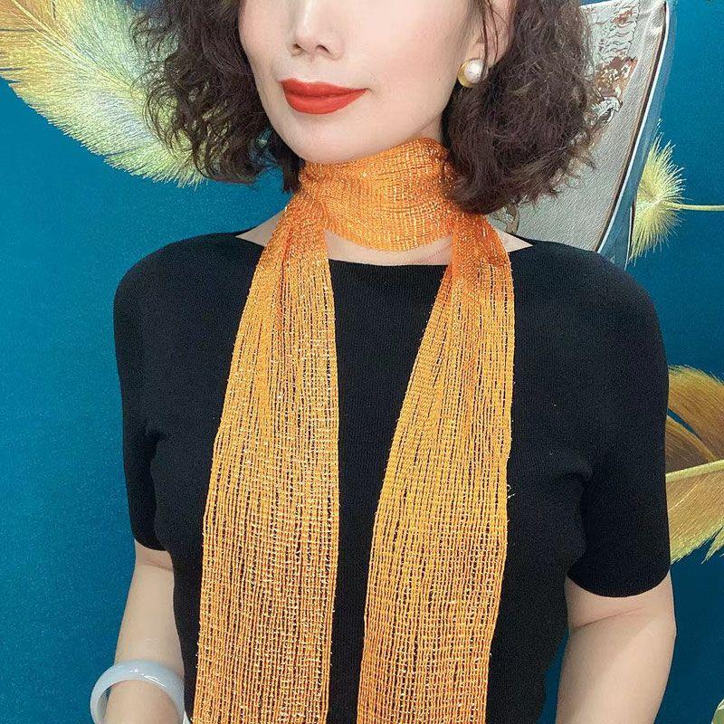 Four Seasons with Streamer Towel Temperament Fashionable Women Summer Scarf