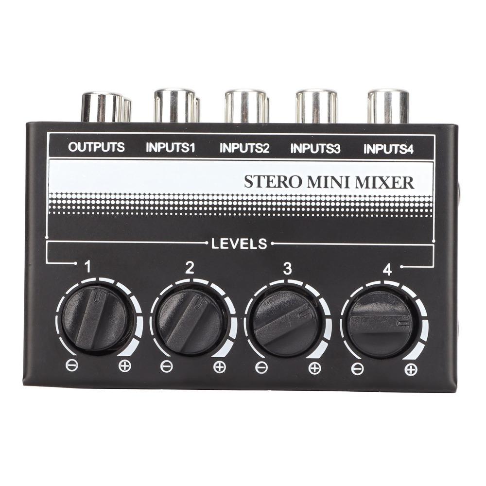 Separate Volume Knobs Stereo Mini Mixer Support 4 in 1 Out Stereo Splitte Recording Studio