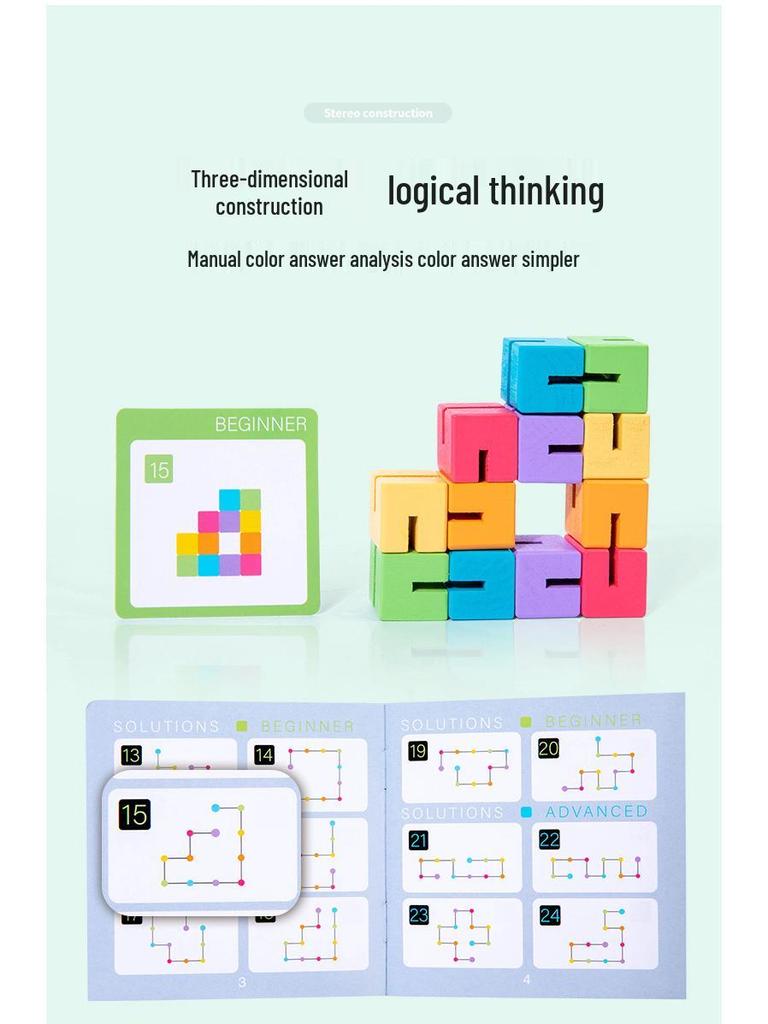 3D Puzzle Blocks: Educational Wooden Toys for Kids