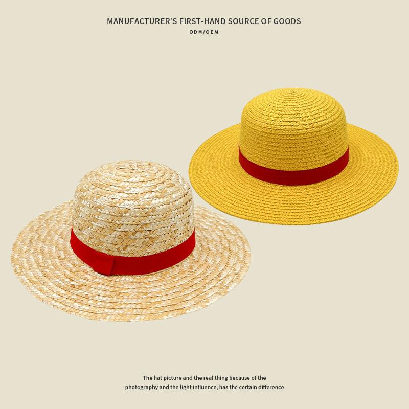 One Piece Luffy Summer Straw Hat For Sun Protection With Vintage Style For Family Beach Days