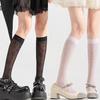 Sheer Knee High Socks for Women Girls Stretchy Silk Stockings Student Girls Stockings Tube Socks Nylons Calf Socks