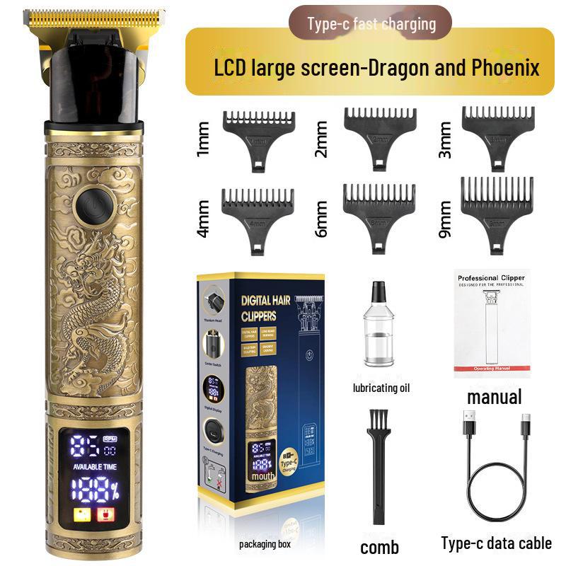 Electric Hair Clipper T9 for Shaving and Haircuts – Perfect for Oily Hair and Bald Heads.