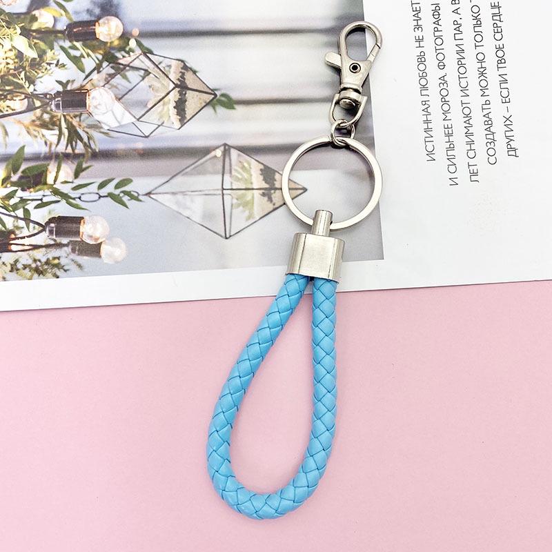 Braided Leather Car Keychain - Unisex Waist-Hanging Bag Charm Keyring