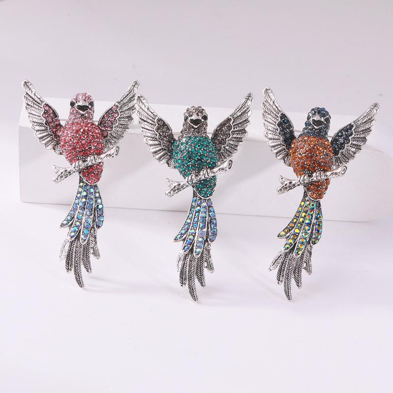 1pc Exquisite Brooches For Women Clothing Coat Accessries Gifts Pins Fashion Luxury Full Crystal Animal Hummingbird Brooches