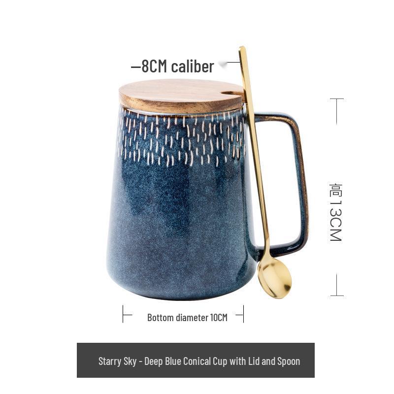 Nordic Retro Large Capacity Ceramic Mug – European Style Belly Cup for Couples