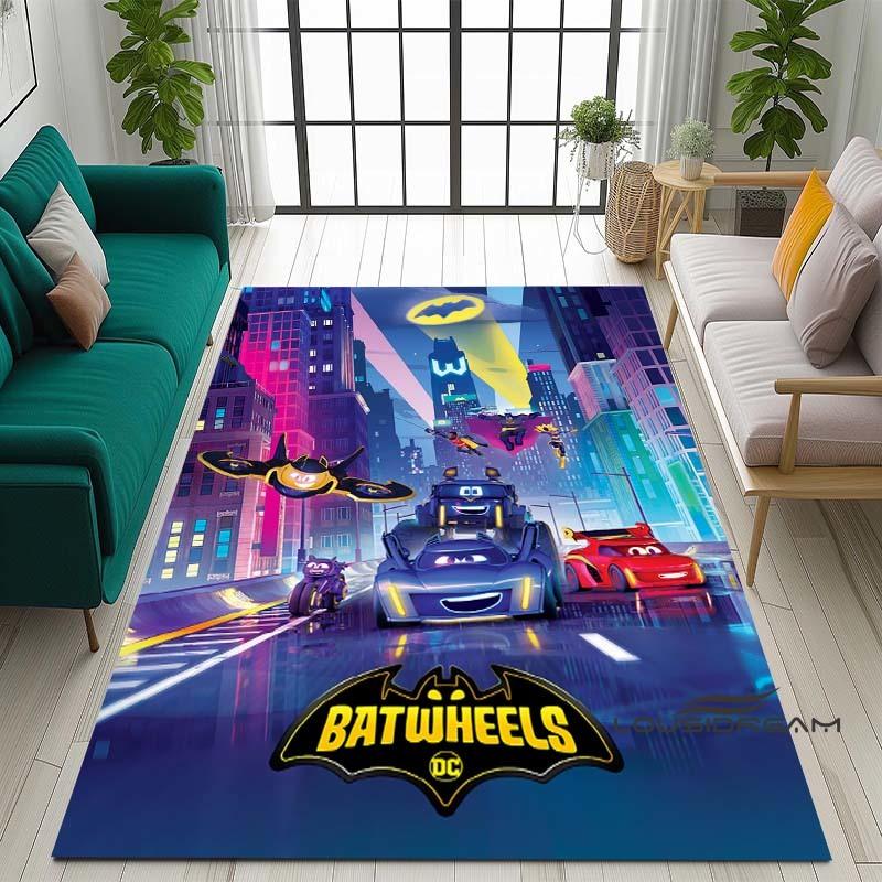 Cartoon Classic: Batman Area Rug — Batman Logo Accent Rug for Living Rooms & Kids' Bedrooms — Comfortable, Non-Slip, and Durable