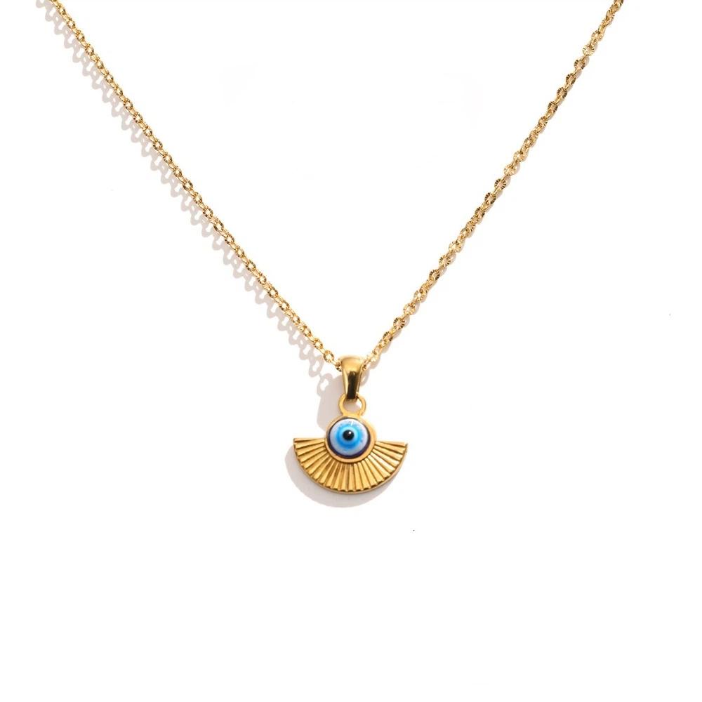 Retro Style Charm Demon Eye Necklace Minimalist Geometric Jewelry Wedding