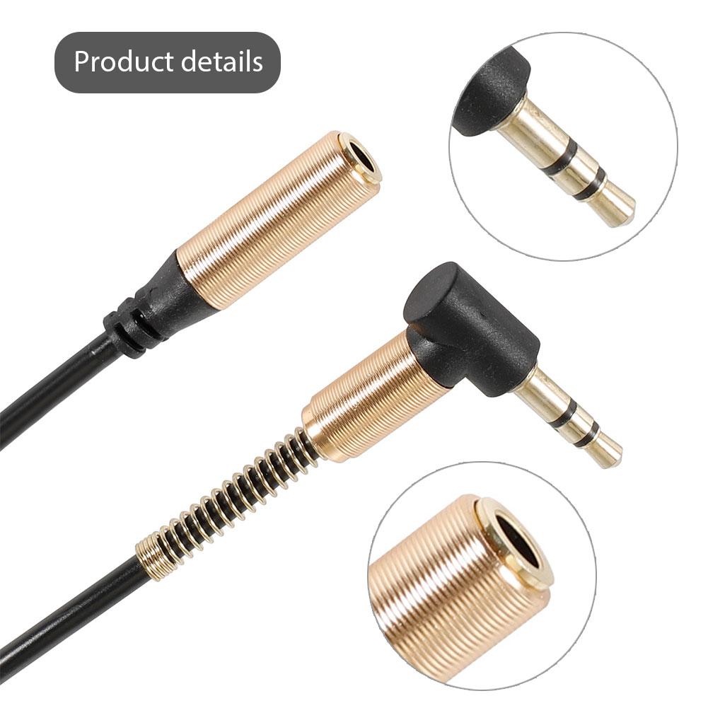 Audio Verlängerungskabel Spiralförmig Aufgerollt Aux Stereo 3,5mm Winkel Vergoldeter Klinkenstecker Stecker auf Buchse AUX Kabel
