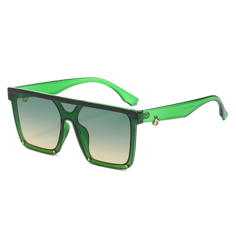 Square Sunglasses, Simple One-Piece Glasses, Street Photography, Large-Frame One-Piece Sunglasses.