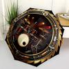 Golden Drum Stage pattern umbrella, portable and foldable design, 8 ribs, a casual accessory for Halloween, Christmas, and birthday gifts.