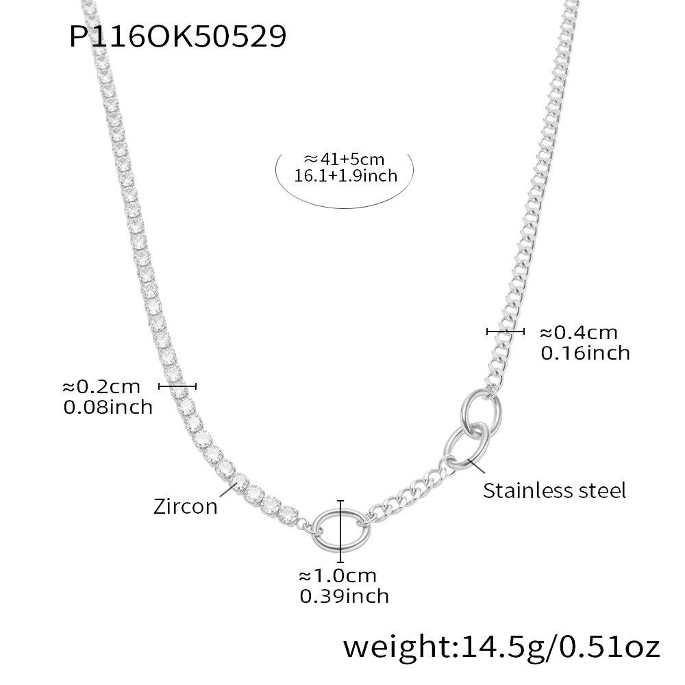 Qiong Yao Exquisite 5A Zircon Ballet Girl Double Layer Clavicle Necklace