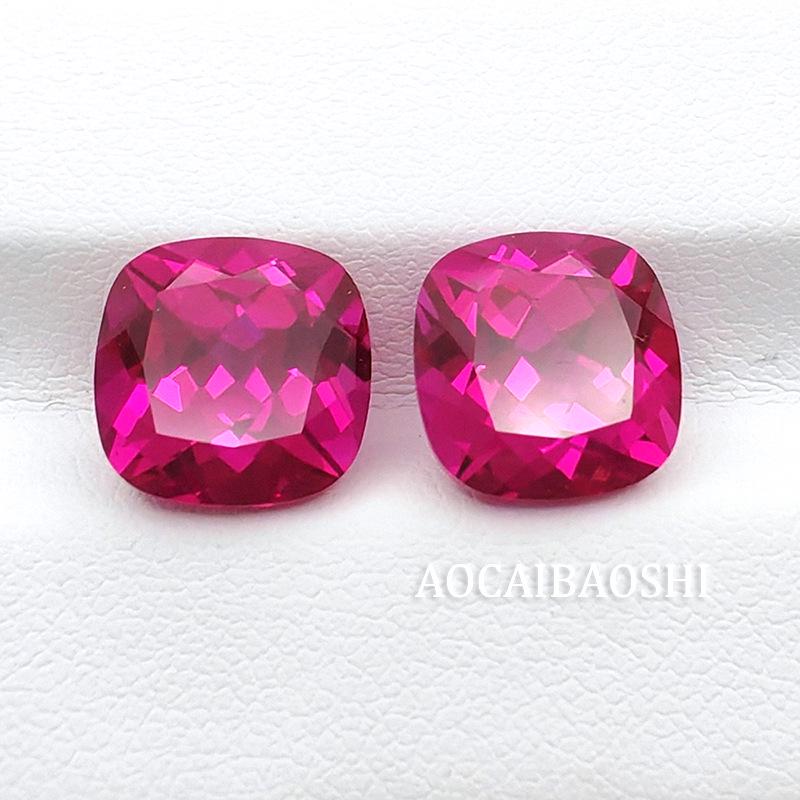 Aocai Bao Shi Lab-Grown Ruby Precision-Cut Loose Stone, AGL Certified Mainstone for Jewelry.